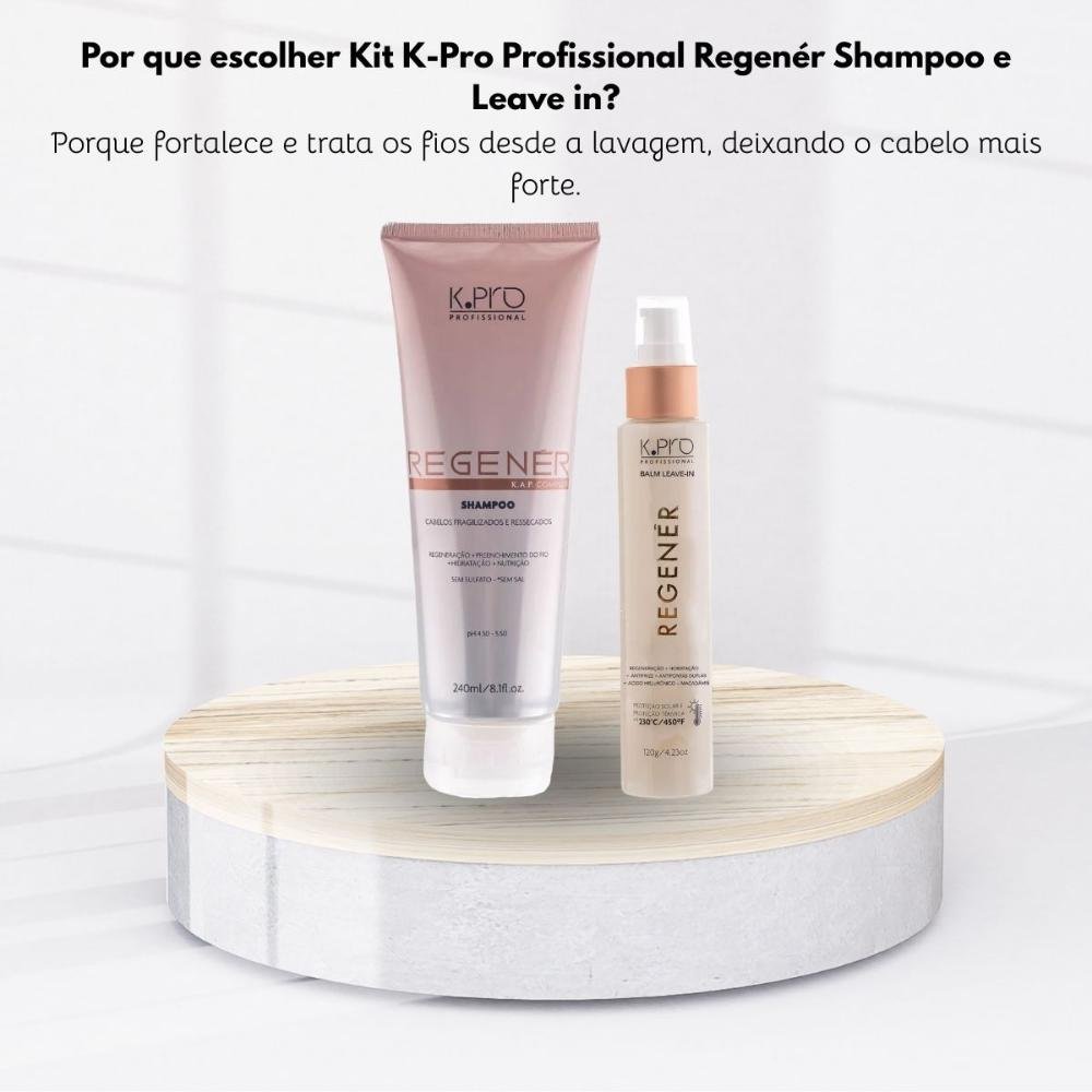 Kit K.Pro Regenér Shampoo 240 ml + Leave-In 120 g ÚNICO 6