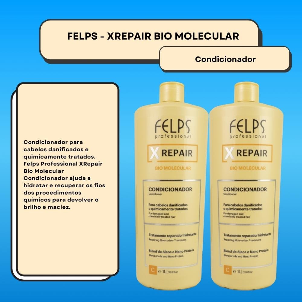 Felps X Repair Bio Molecular Kit 2 Condicionador 1L ÚNICO 2