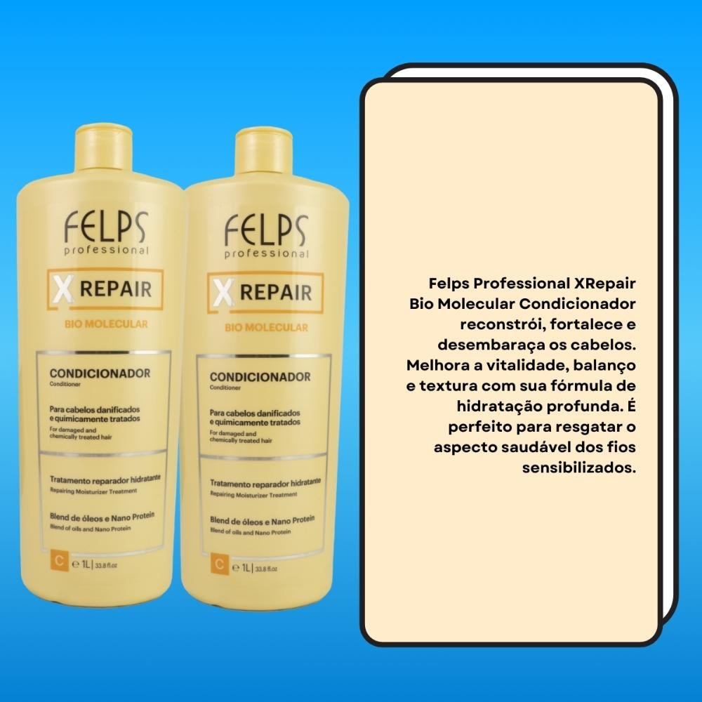 Felps X Repair Bio Molecular Kit 2 Condicionador 1L ÚNICO 3
