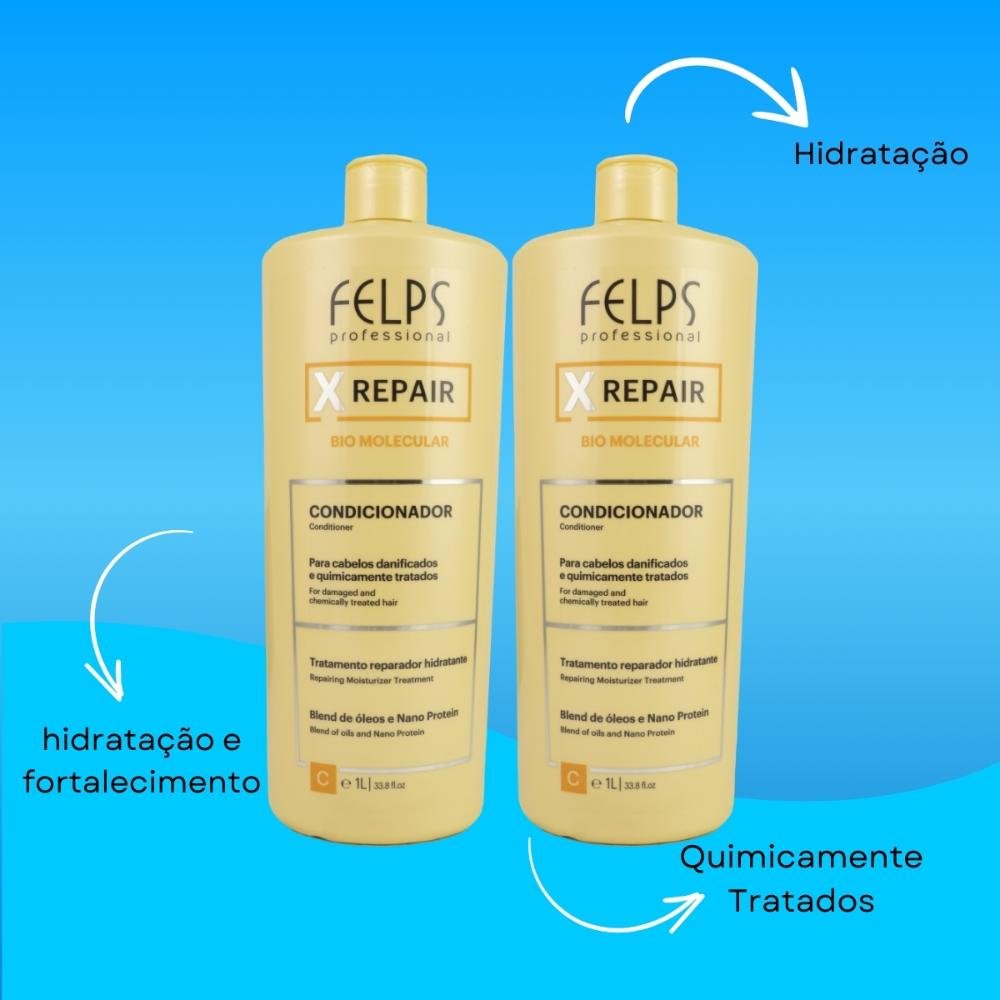 Felps X Repair Bio Molecular Kit 2 Condicionador 1L ÚNICO 4