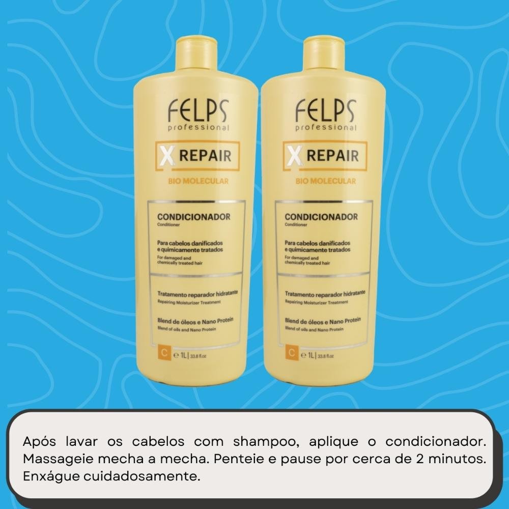 Felps X Repair Bio Molecular Kit 2 Condicionador 1L ÚNICO 5