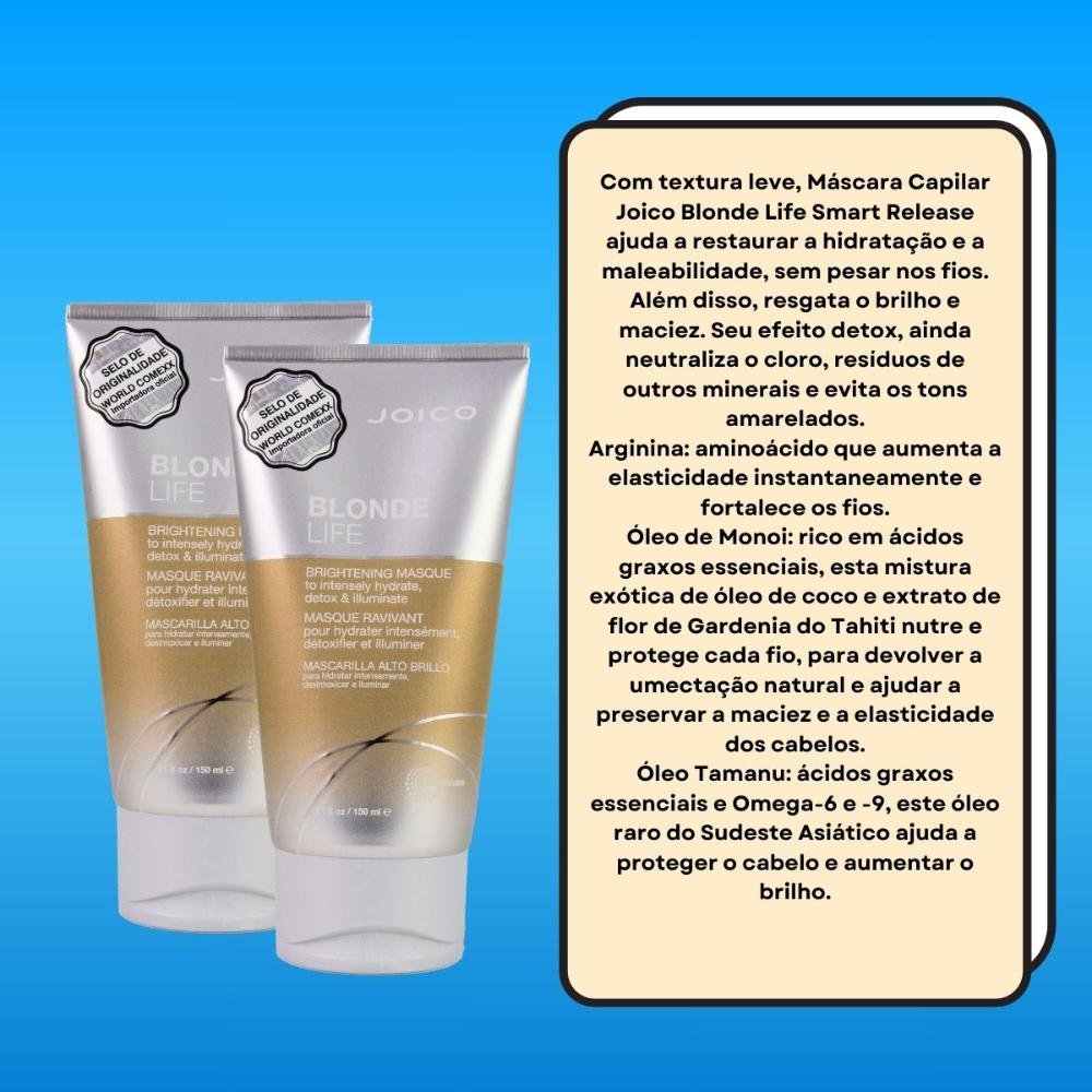 Joico Blonde Life Smart Release Kit 2 Máscara Capilar 150ml ÚNICO 3