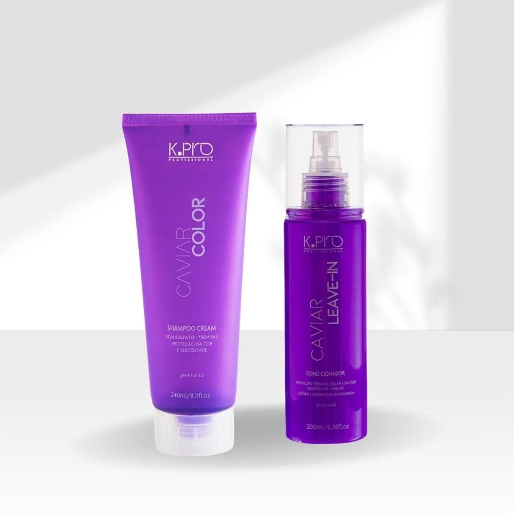 Kit K.Pro Caviar Color Shampoo 240 ml + Leave-in 200 ml ÚNICO 4