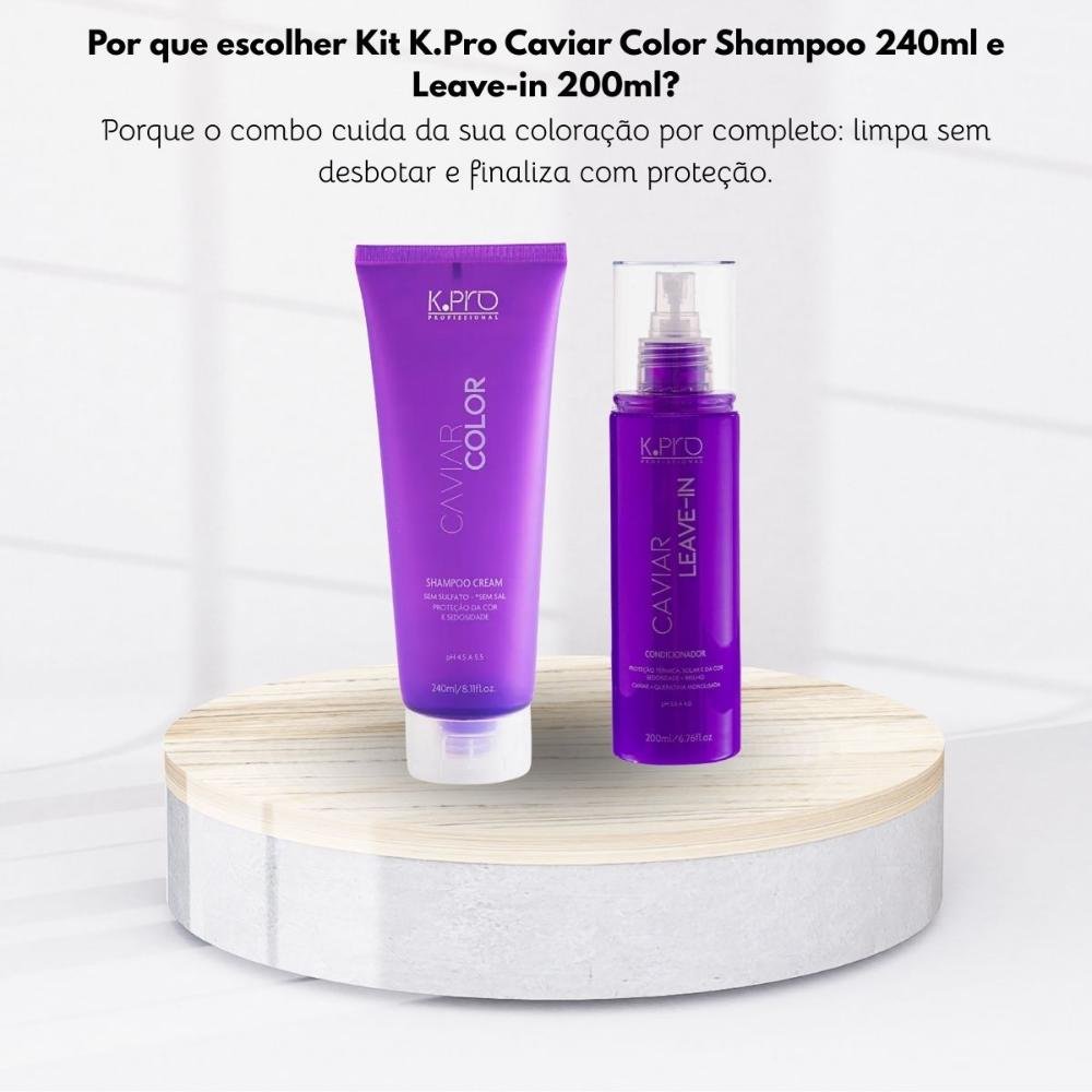Kit K.Pro Caviar Color Shampoo 240 ml + Leave-in 200 ml ÚNICO 6