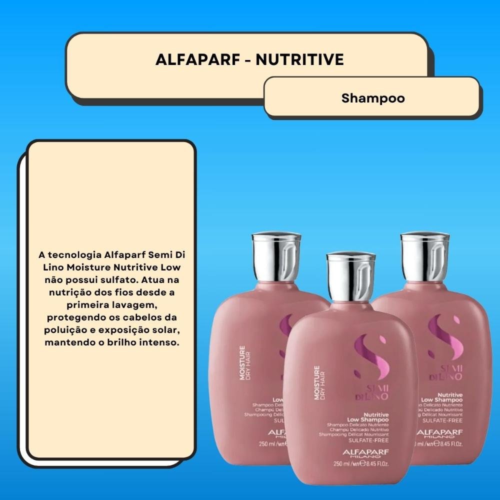 Alfaparf Semi Di Lino Moisture Nutritive Kit 3 Shampoo 250ml ÚNICO 5