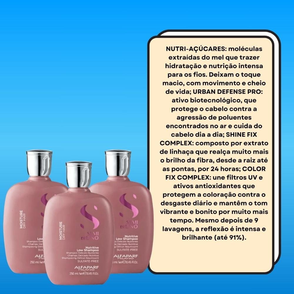 Alfaparf Semi Di Lino Moisture Nutritive Kit 3 Shampoo 250ml ÚNICO 6