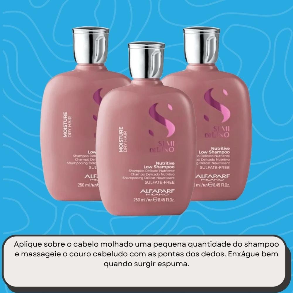 Alfaparf Semi Di Lino Moisture Nutritive Kit 3 Shampoo 250ml ÚNICO 8