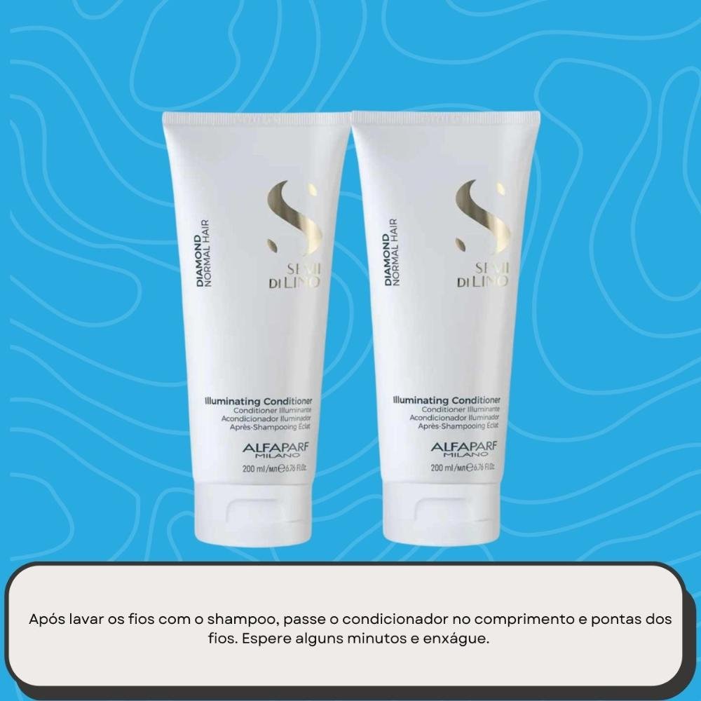 Alfaparf Semi Di Lino Diamond Kit 2 Condicionador 200ml ÚNICO 10