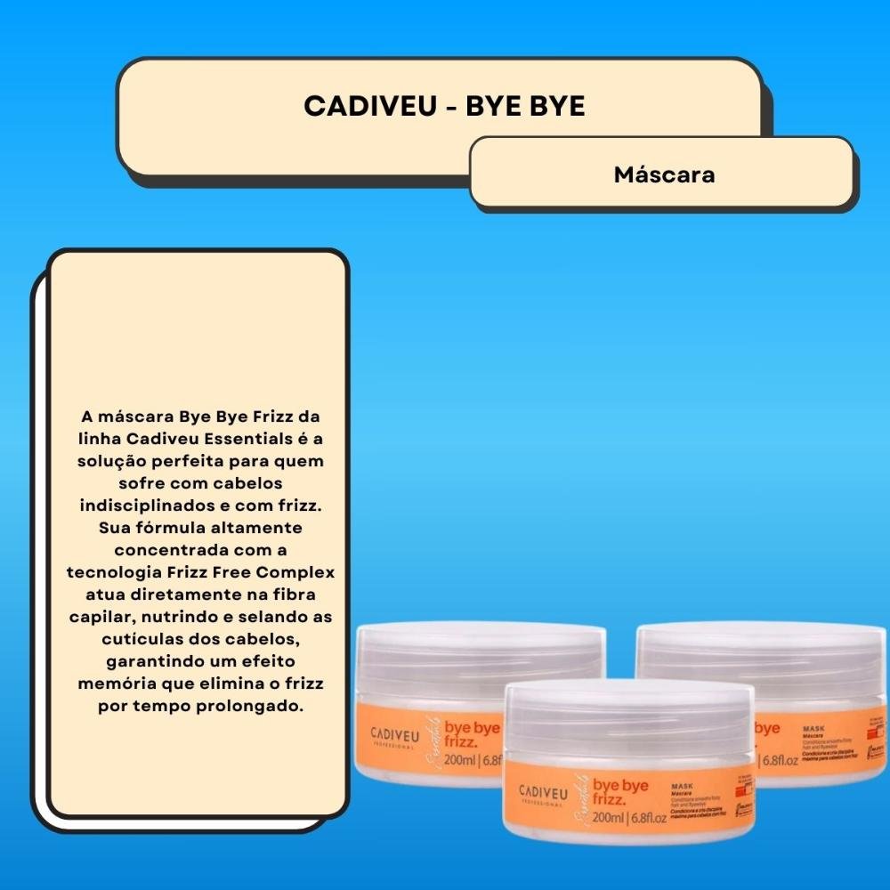 Cadiveu Bye Bye Frizz Mask Kit 3 Máscara Capilar 200ml ÚNICO 8