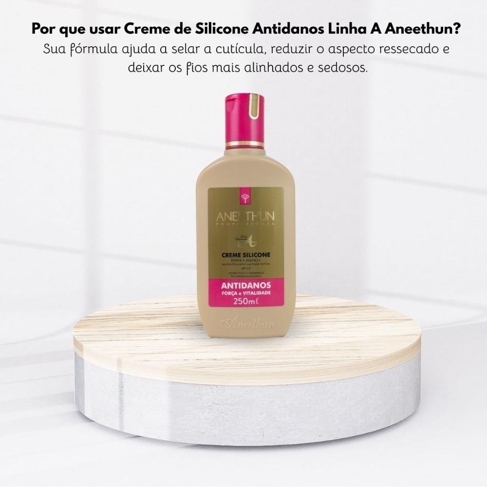 Creme de Pentear Aneethun Linha A Creme de Silicone Antidanos 250 ml 250ml 7