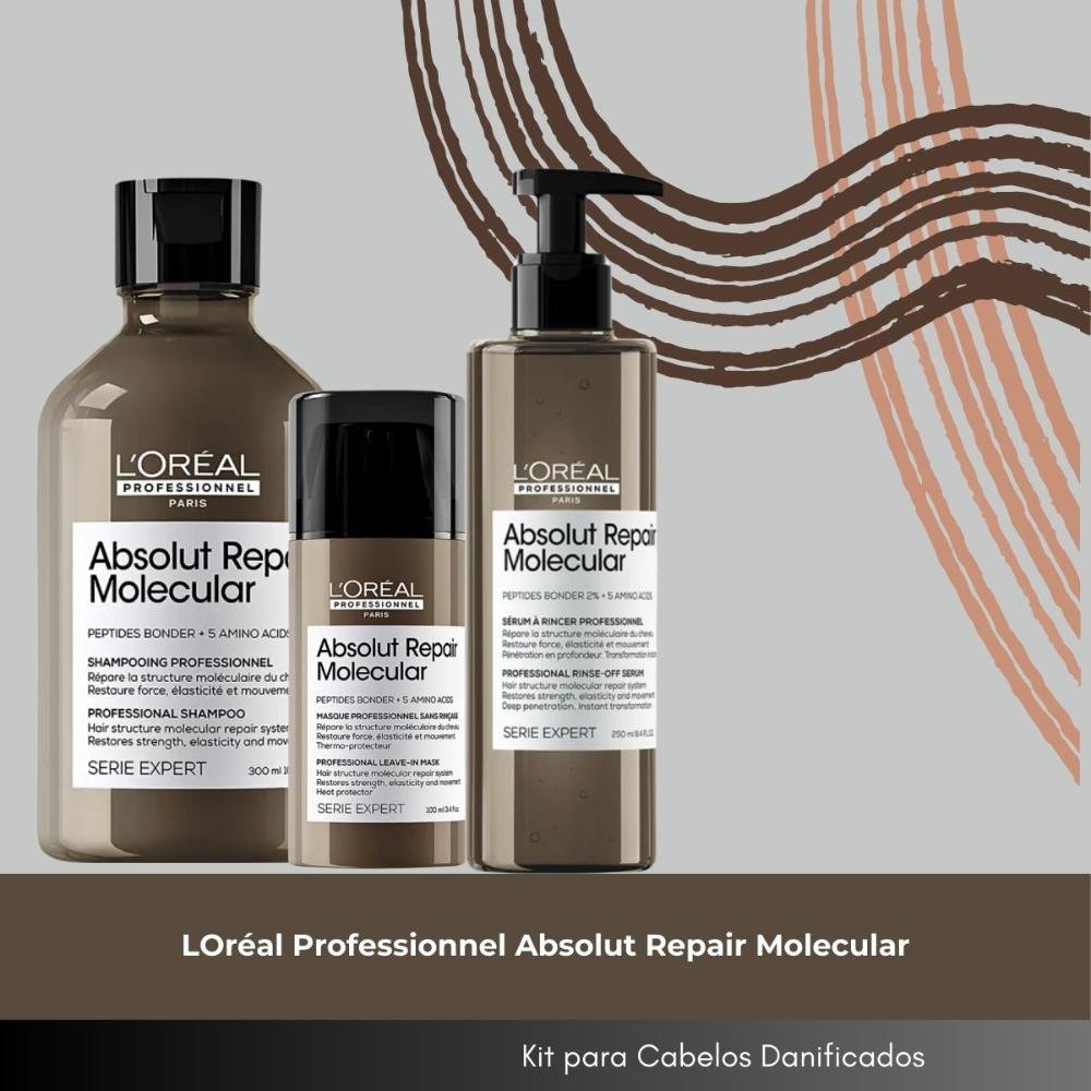 LOréal Professionnel Absolut Repair Molecular Kit Home Care (3 Produtos) ÚNICO 2