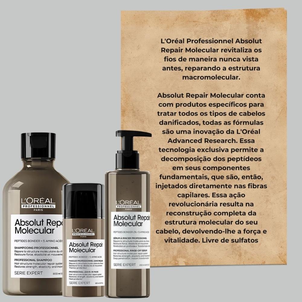 LOréal Professionnel Absolut Repair Molecular Kit Home Care (3 Produtos) ÚNICO 4