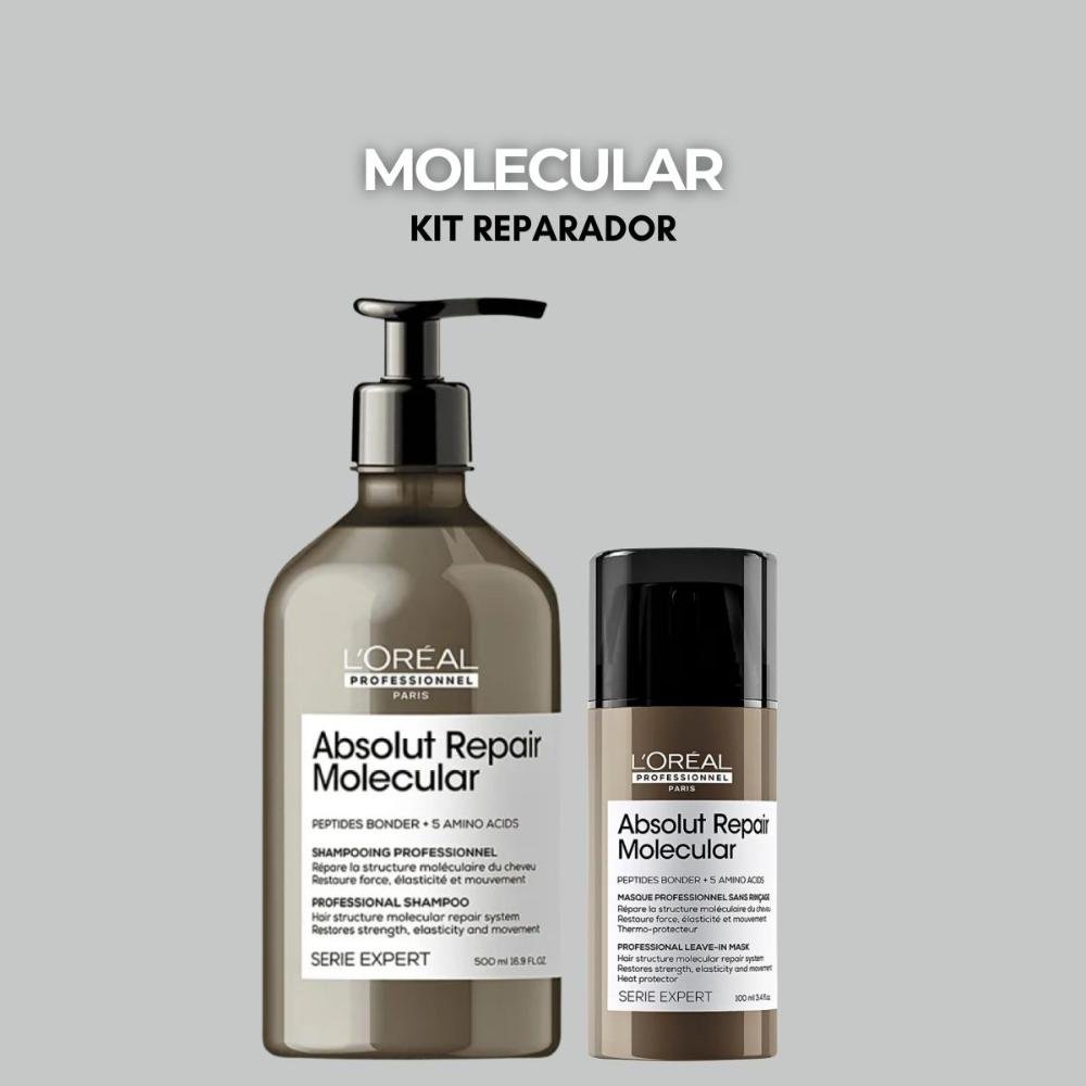 LOréal Professionnel Absolut Repair Molecular Shampoo 500ml e Máscara Leave-in 100ml ÚNICO 3