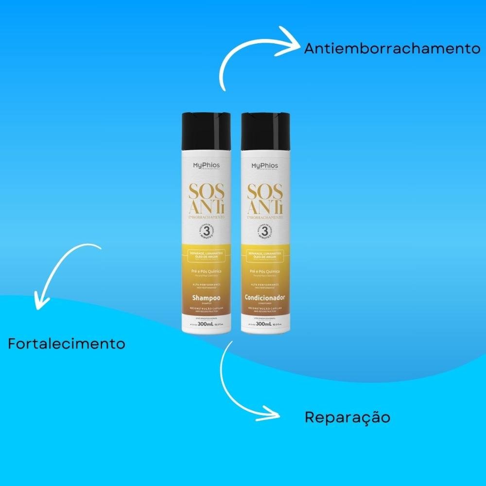 MyPhios SOS Antiemborrachamento Shampoo e Condicionador 300ml ÚNICO 4
