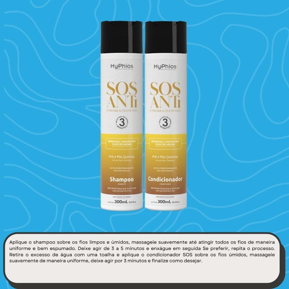 MyPhios SOS Antiemborrachamento Shampoo e Condicionador 300ml ÚNICO 5