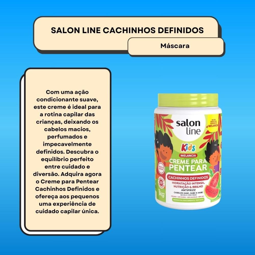 Salon Line Cachinhos Definidos Kids Creme Para Pentear 1kg 1kg 2