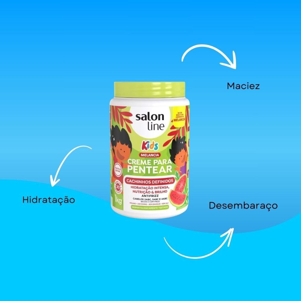 Salon Line Cachinhos Definidos Kids Creme Para Pentear 1kg 1kg 4