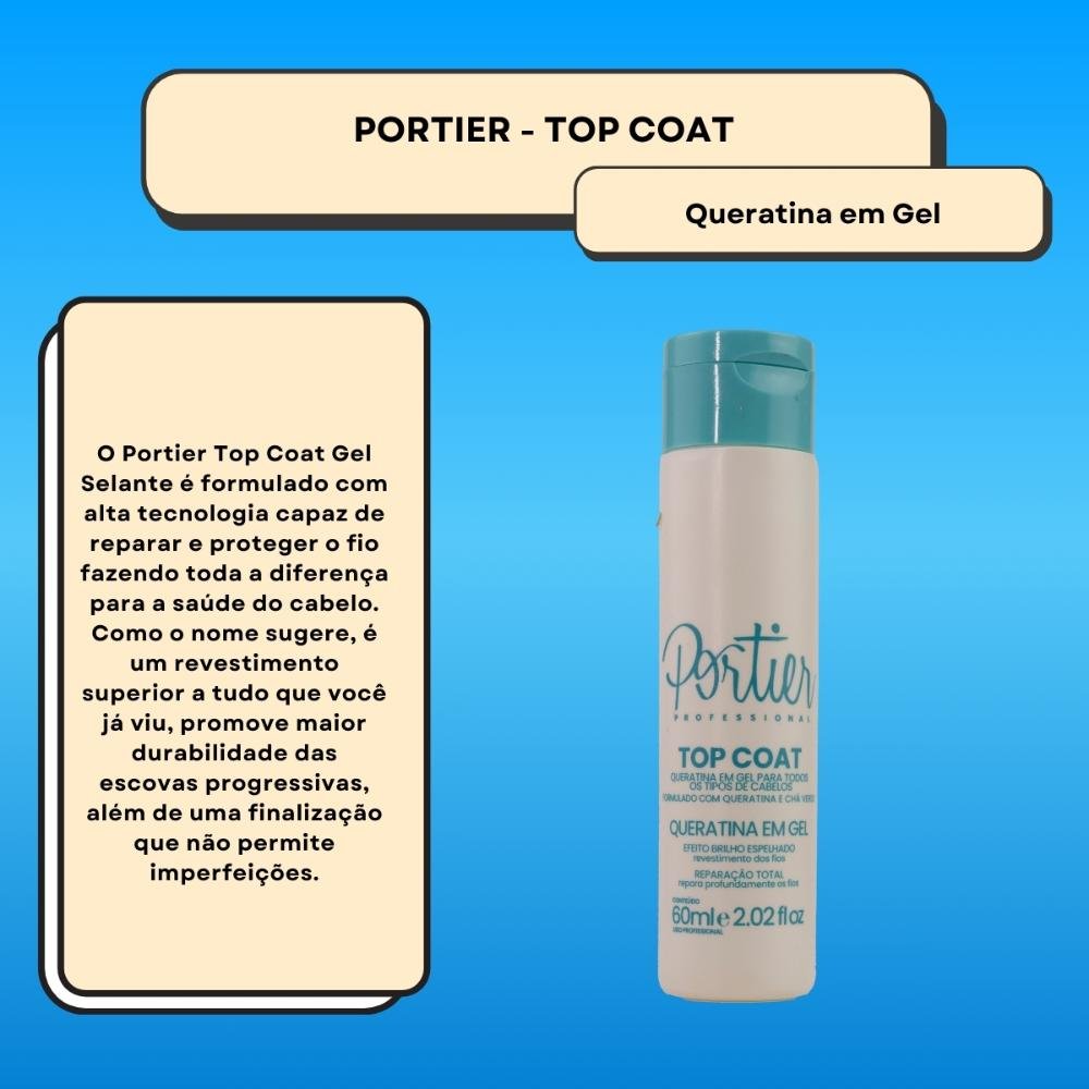 Portier Top Coat Queratina em Gel 60ml 60ml 2