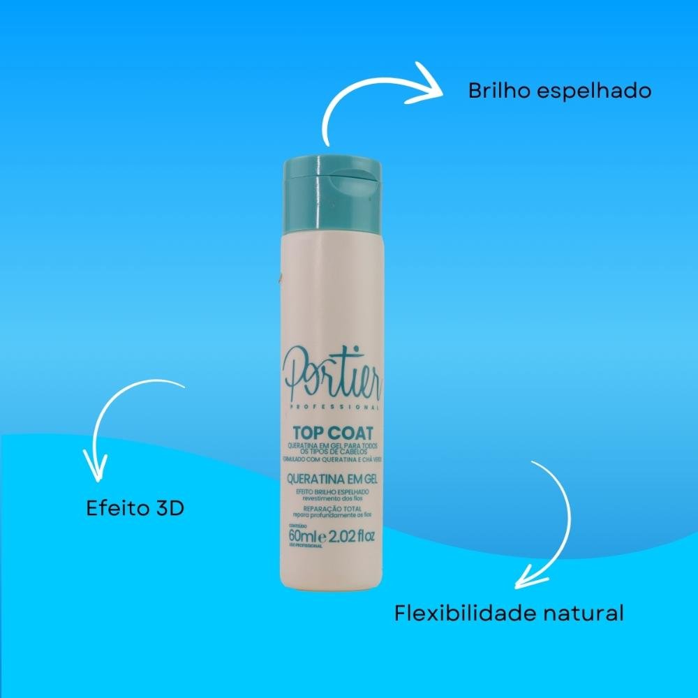 Portier Top Coat Queratina em Gel 60ml 60ml 4