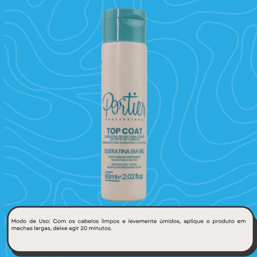 Portier Top Coat Queratina em Gel 60ml 60ml 5