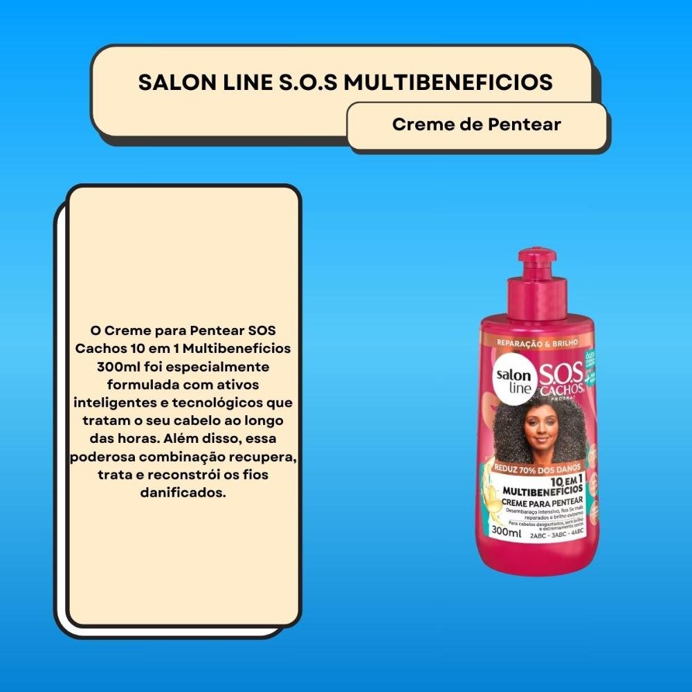Salon Line SOS Cachos Multibenefícios Creme de Pentear 300ml 300ml 2