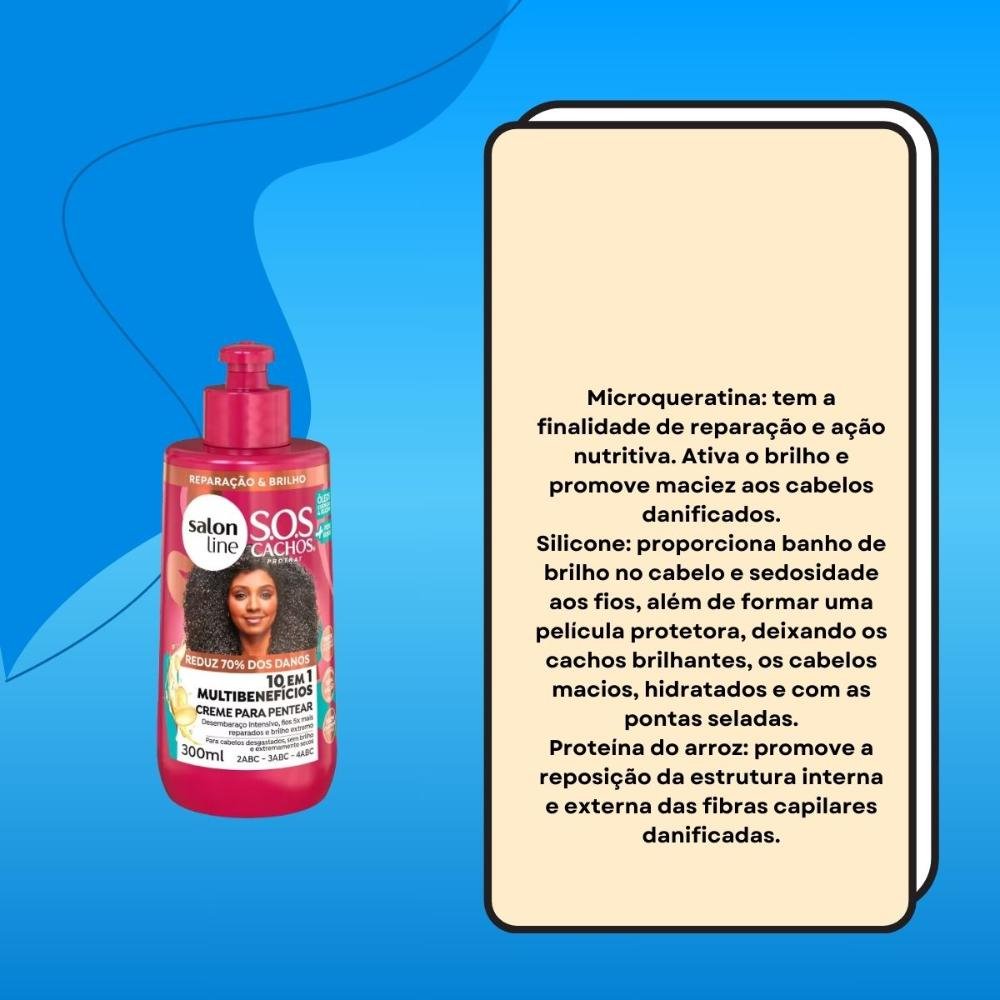 Salon Line SOS Cachos Multibenefícios Creme de Pentear 300ml 300ml 3