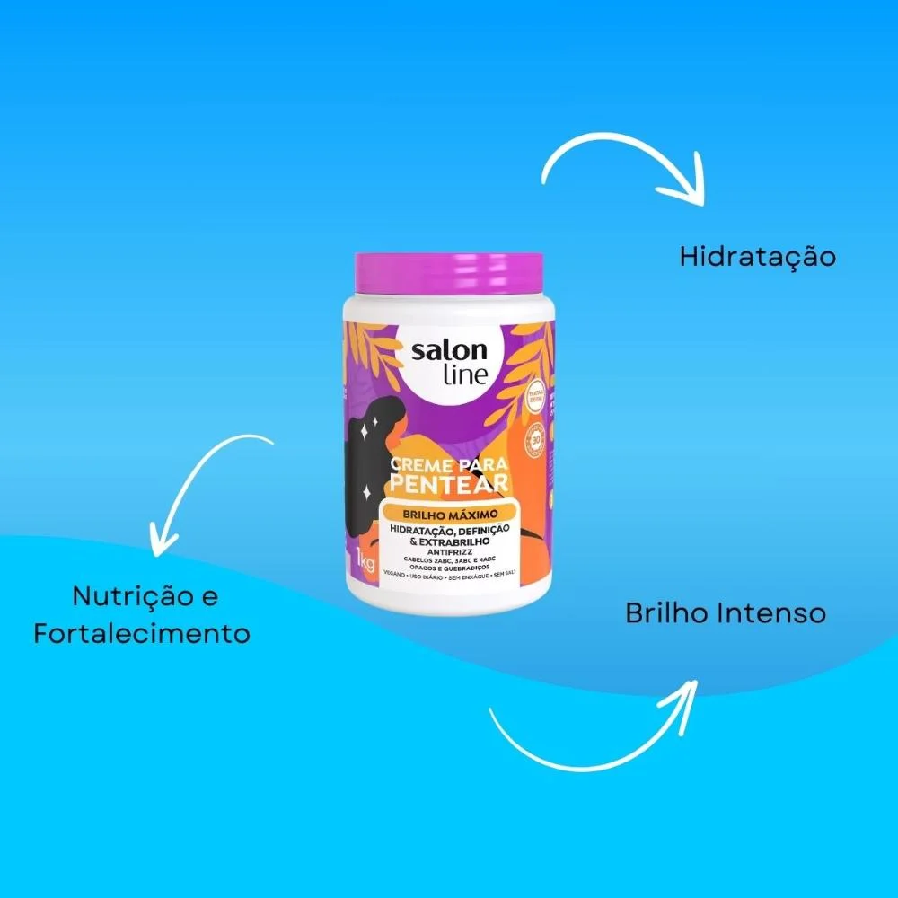 Salon Line Brilho Maximo Creme Para Pentear 1kg 1kg 4
