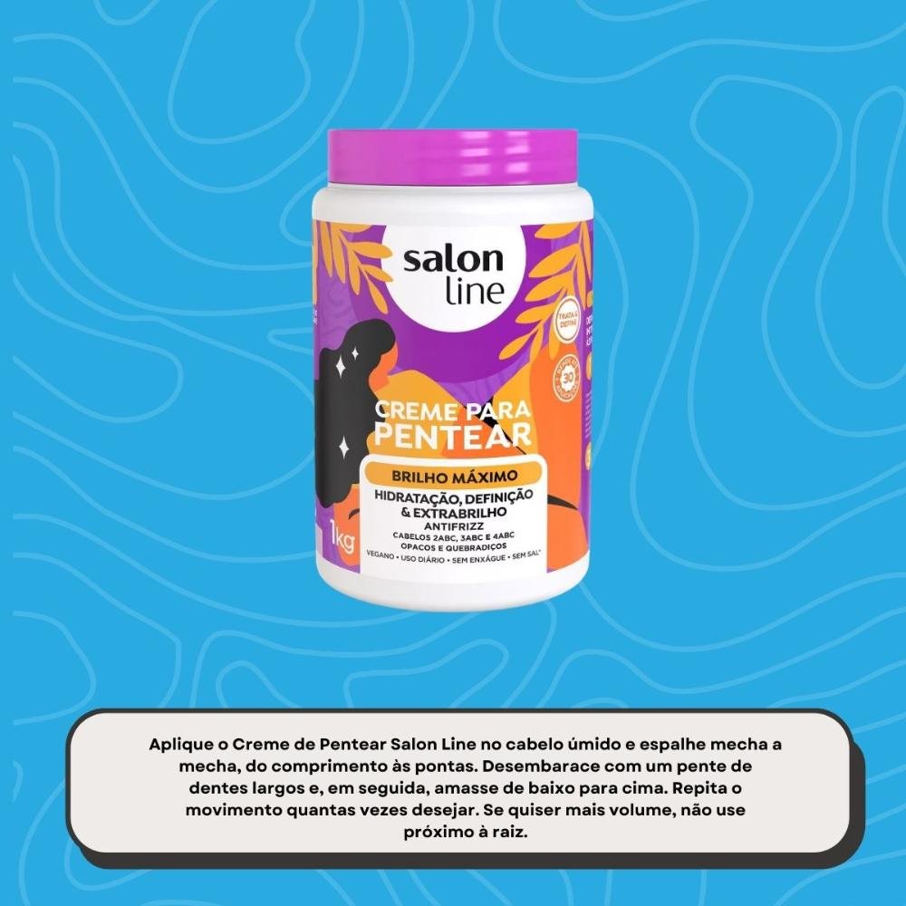 Salon Line Brilho Maximo Creme Para Pentear 1kg 1kg 5
