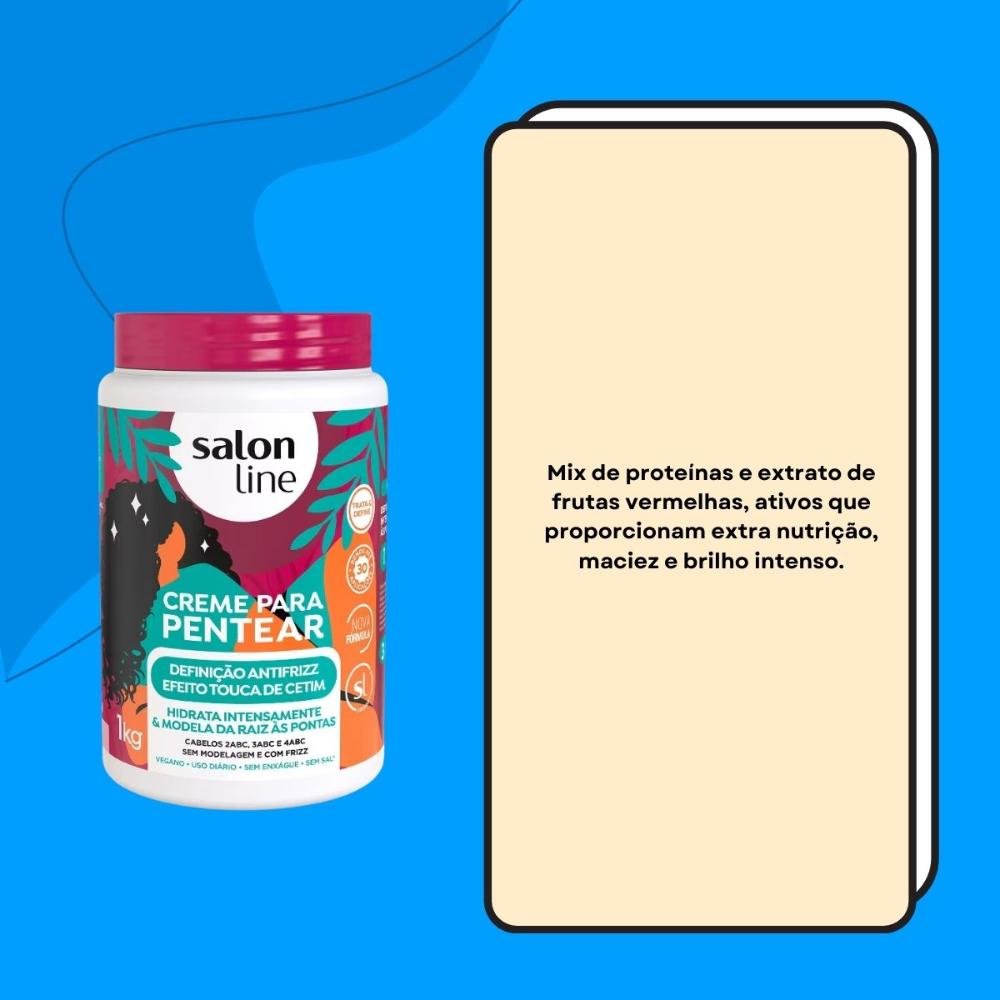 Salon Line Definição Antifrizz Creme Para Pentear 1kg 1kg 3