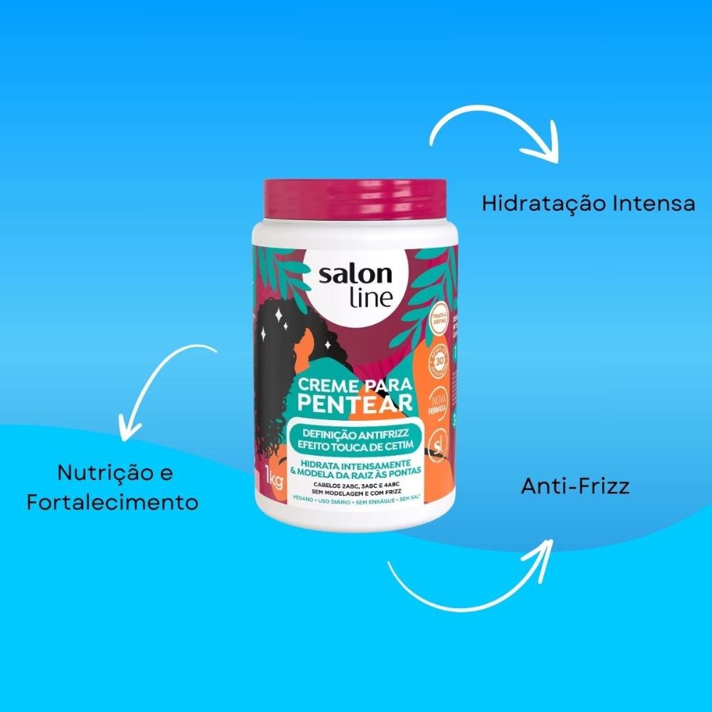 Salon Line Definição Antifrizz Creme Para Pentear 1kg 1kg 4