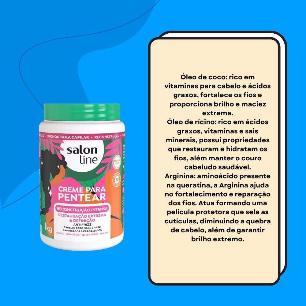 Salon Line Reconstrução Intensa Creme Para Pentear 1kg 1kg 3