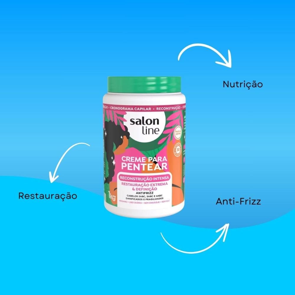 Salon Line Reconstrução Intensa Creme Para Pentear 1kg 1kg 4