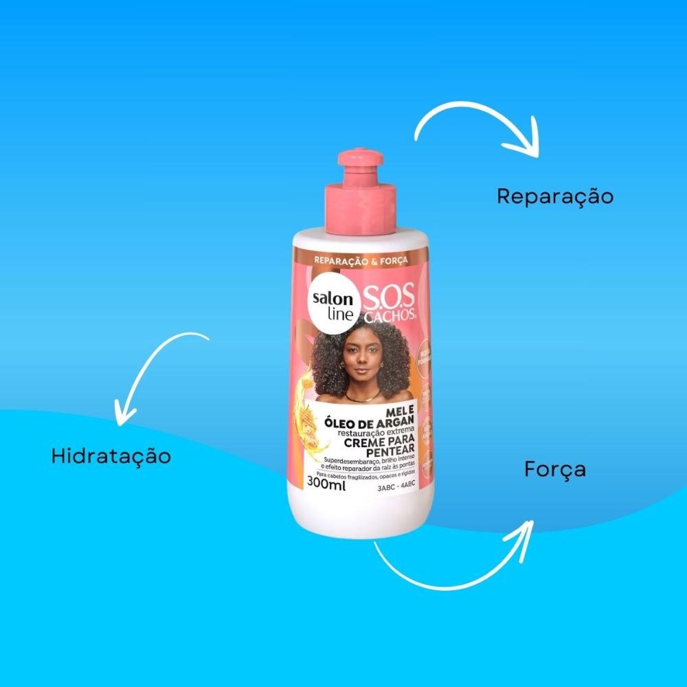 Salon Line SOS Cachos Óleo de Argan Creme Para Pentear 300ml 300ml 4