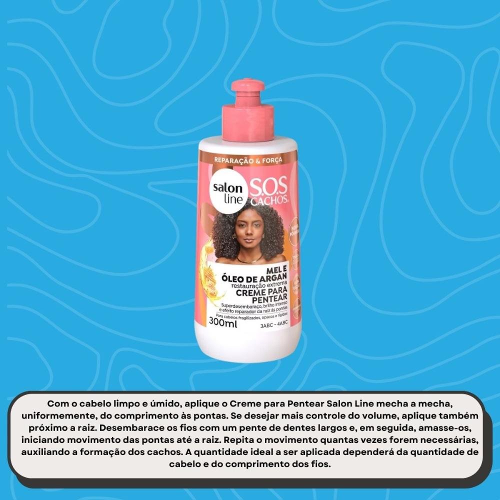 Salon Line SOS Cachos Óleo de Argan Creme Para Pentear 300ml 300ml 5