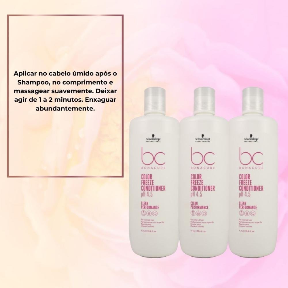 Schwarzkopf Color Freeze pH 4.5 Kit 3 Condicionador 1L ÚNICO 5