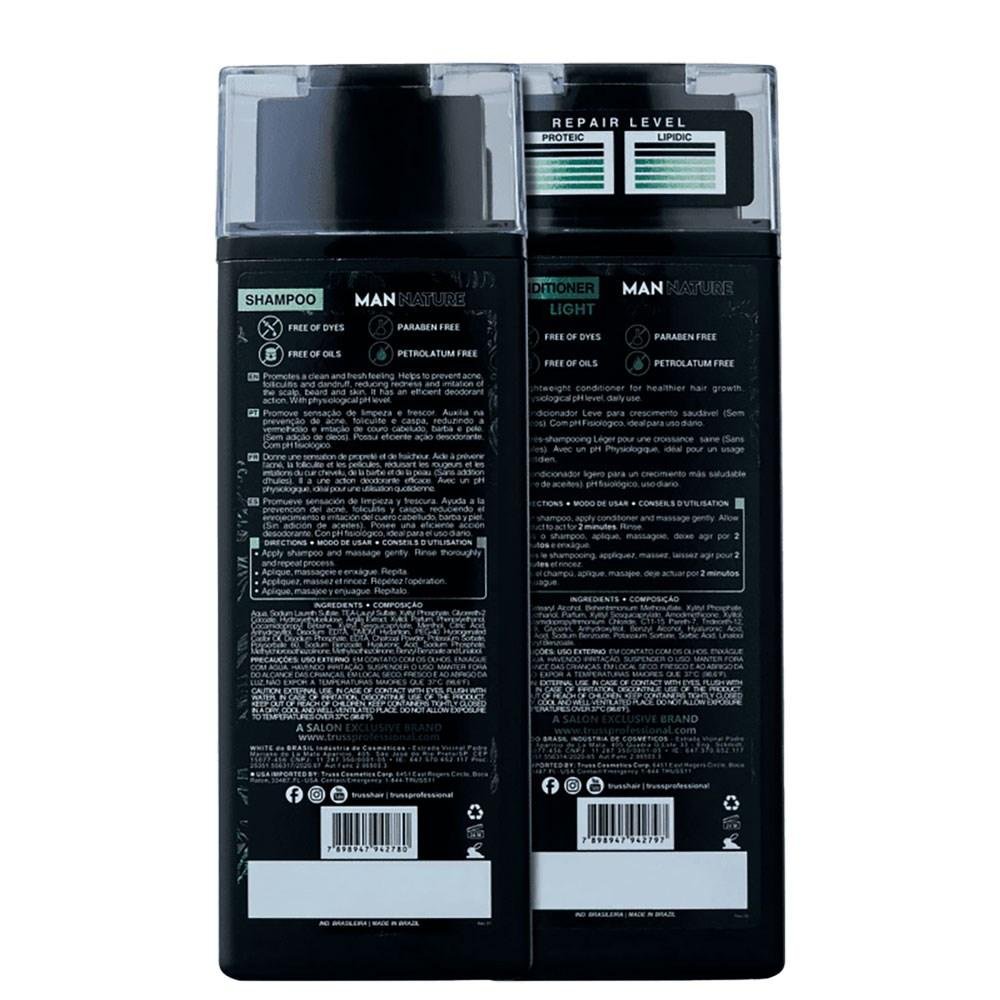 Truss Man Nature Shampoo 300ml + Condicionador 300ml ÚNICO 3