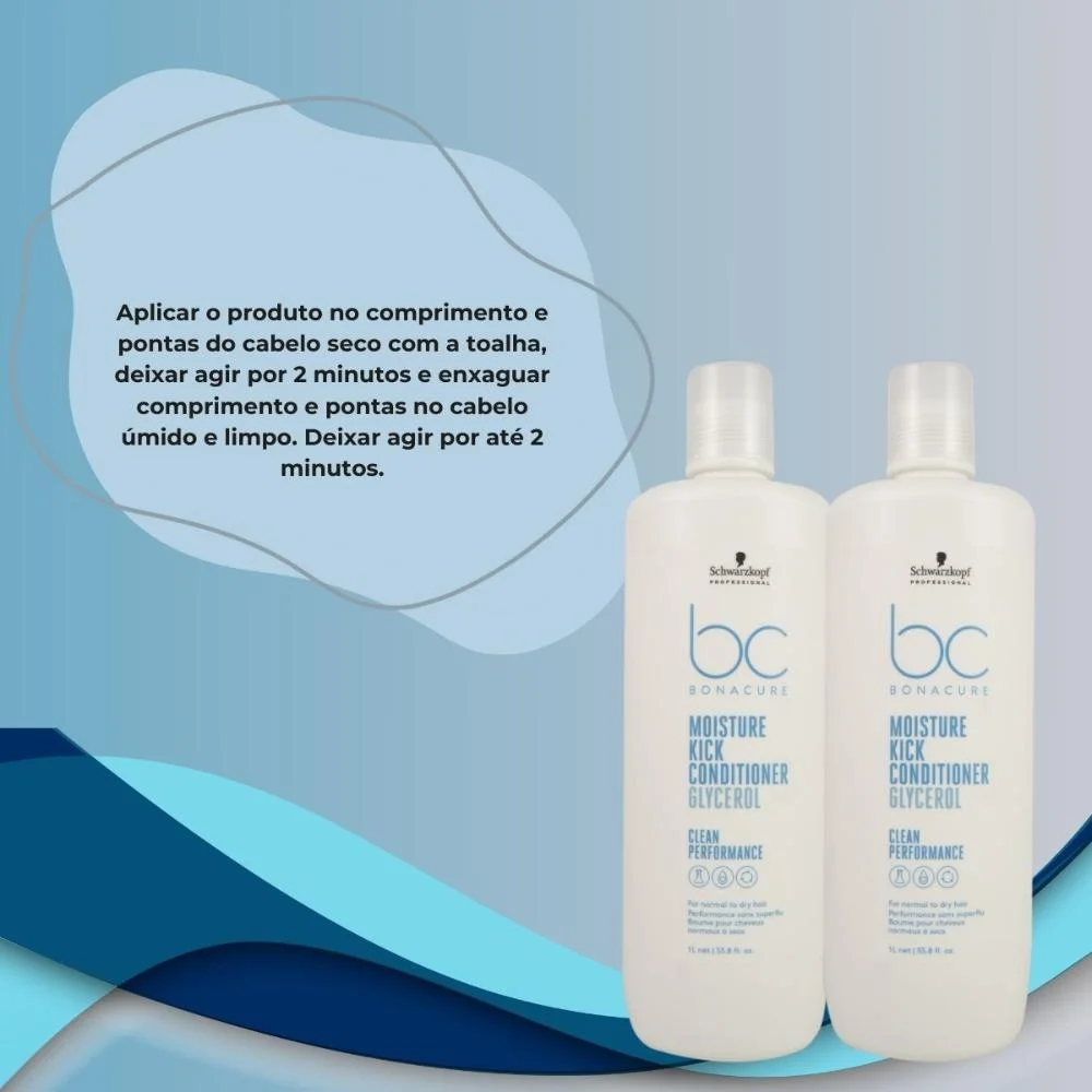 Schwarzkopf Moisture Kick Kit 2 Condicionador 1L ÚNICO 5