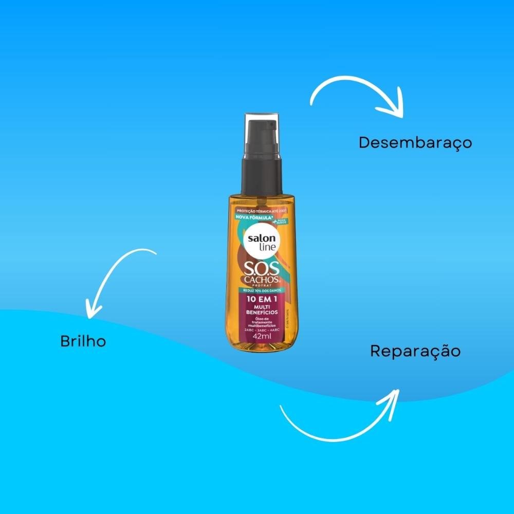 Oleo Salon Line SOS Cachos 10 em 1 Multibenefícios para Cabelo Cacheado 42 ml 42ml 4