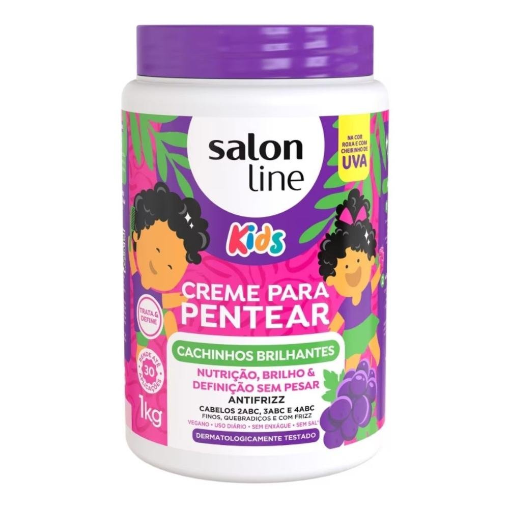 Salon Line Cachinhos Brilhantes Kids Creme Para Pentear 1kg