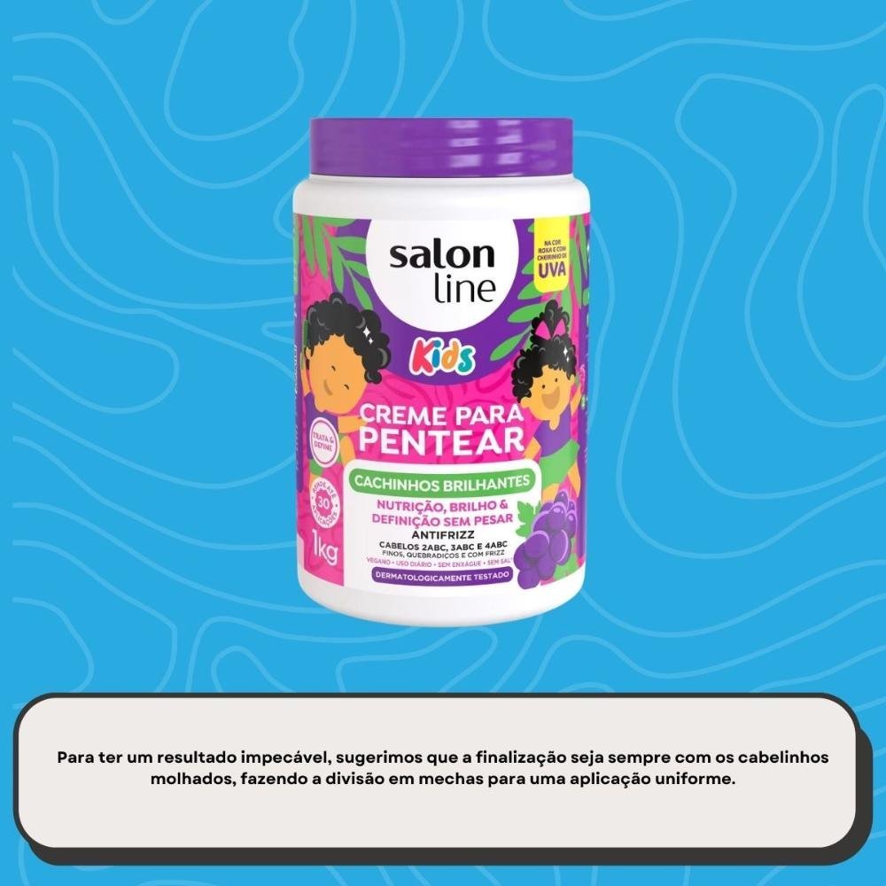Salon Line Cachinhos Brilhantes Kids Creme Para Pentear 1kg 1kg 5