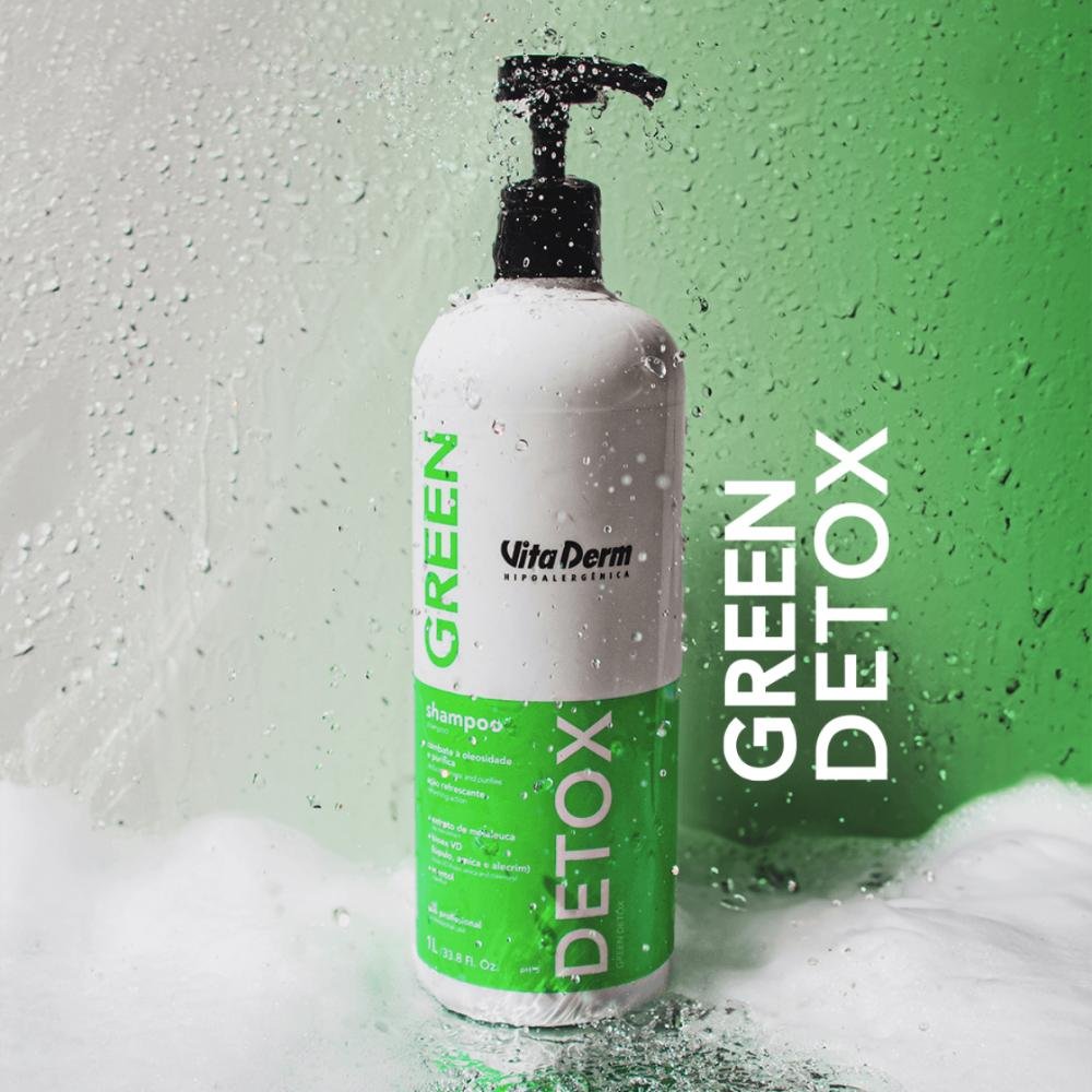 Vita Derm Green Detox Cabelos Oleosos Shampoo 1000ml 1000ml 3