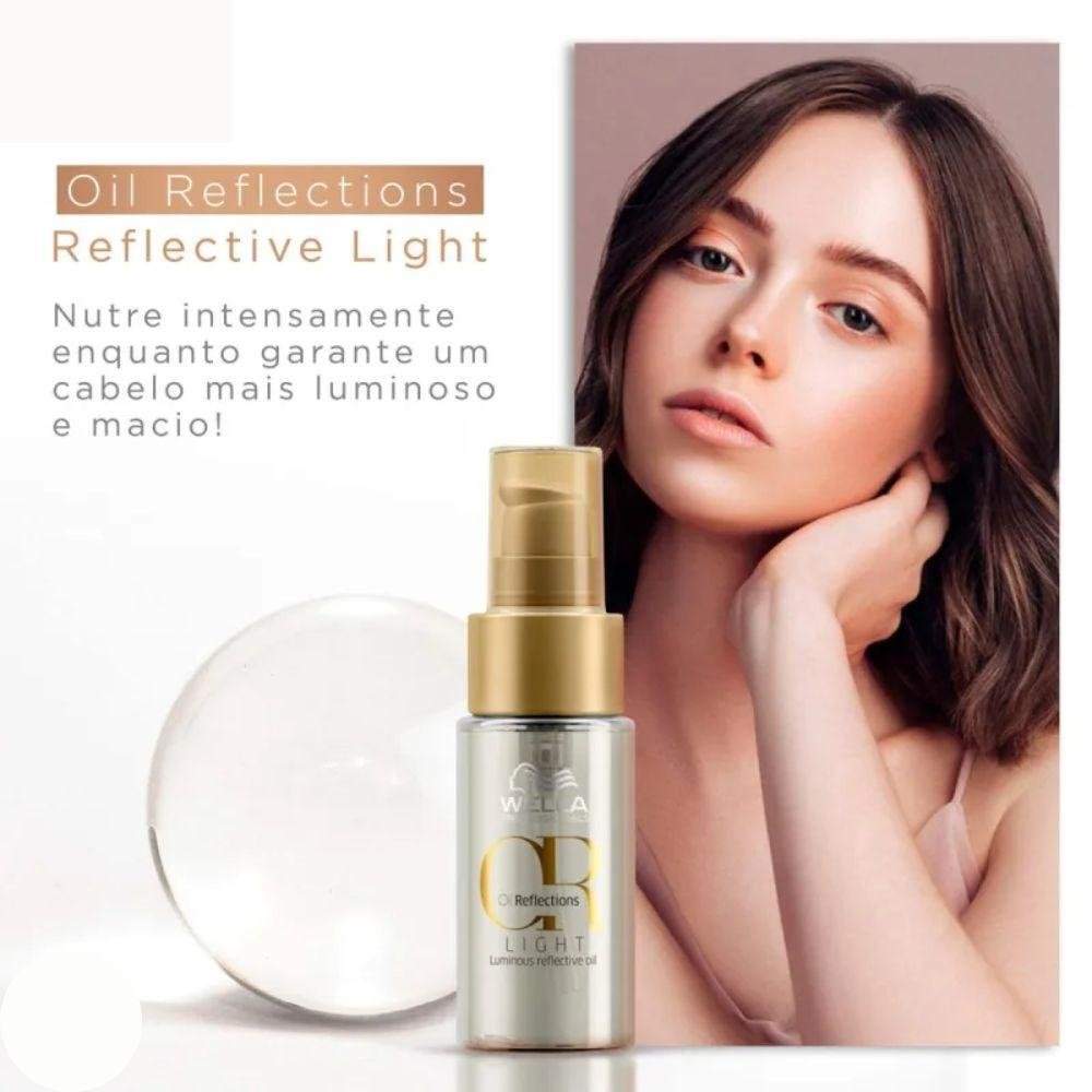 Kit Wella Oil Reflections Shampoo 1 Litro + Máscara 500 ml + Oleo Light 100 ml ÚNICO 4