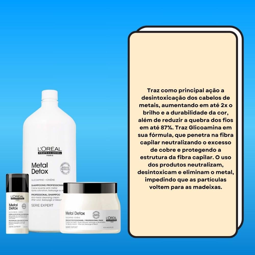 L'Oréal Professionnel Metal Detox Kit Salão (3 Produtos) ÚNICO 3