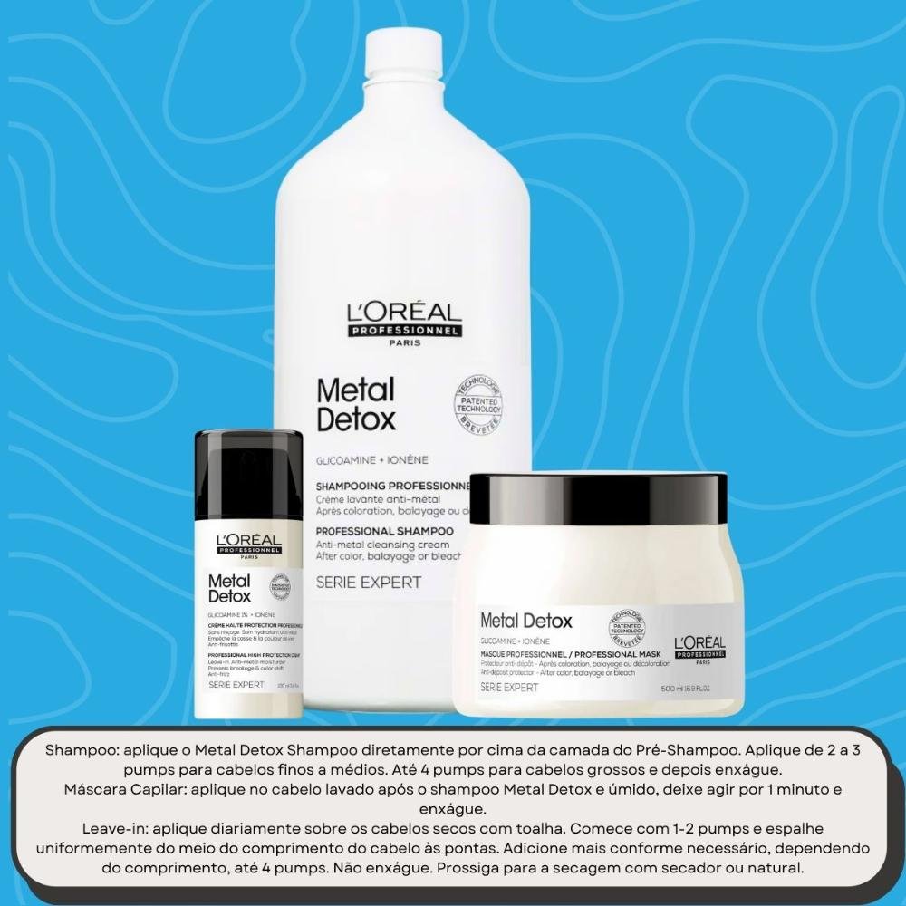 L'Oréal Professionnel Metal Detox Kit Salão (3 Produtos) ÚNICO 5