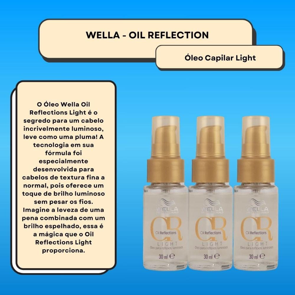 Kit Wella Oil Reflections Light 3 Oleo 30 ml ÚNICO 2