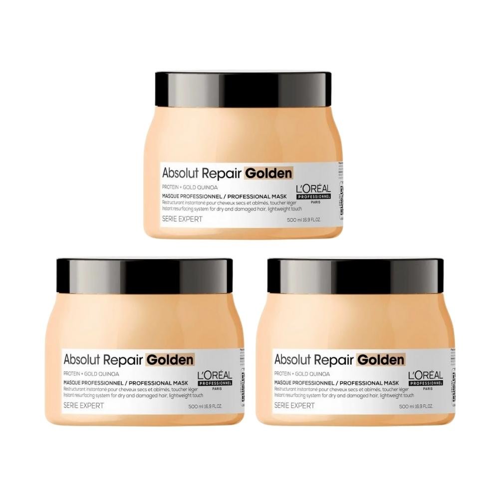 L'Oréal Professionnel Absolut Repair Gold Quinoa Kit 3 Máscara 500g ÚNICO 2
