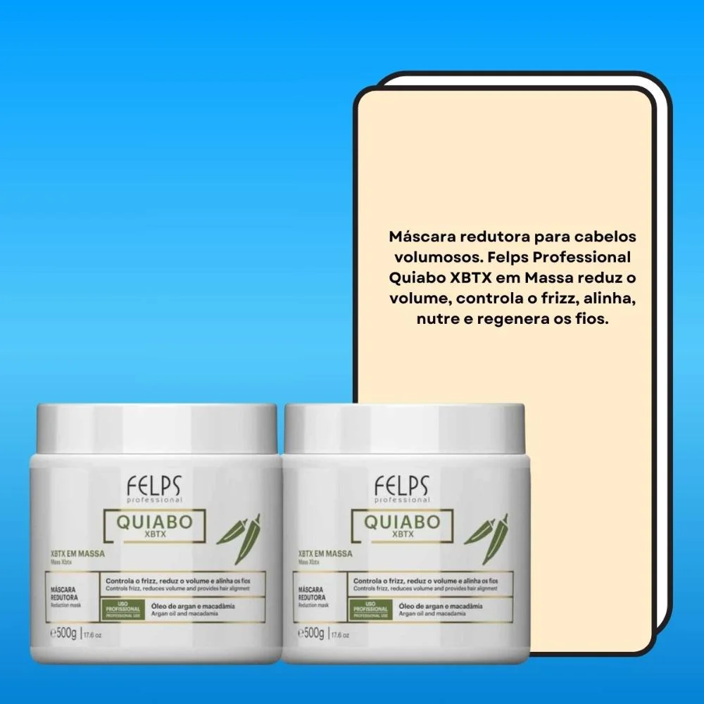 Felps Quiabo XBTX Kit 2 Redutor de Volume em Massa 500g ÚNICO 4
