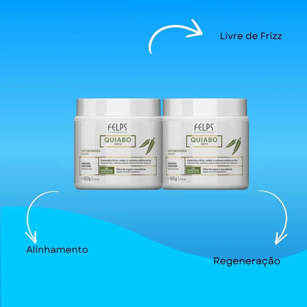 Felps Quiabo XBTX Kit 2 Redutor de Volume em Massa 500g ÚNICO 5