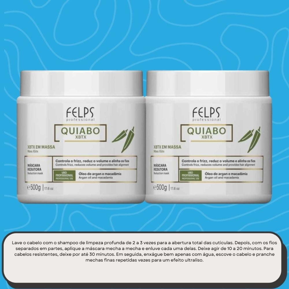 Felps Quiabo XBTX Kit 2 Redutor de Volume em Massa 500g ÚNICO 6