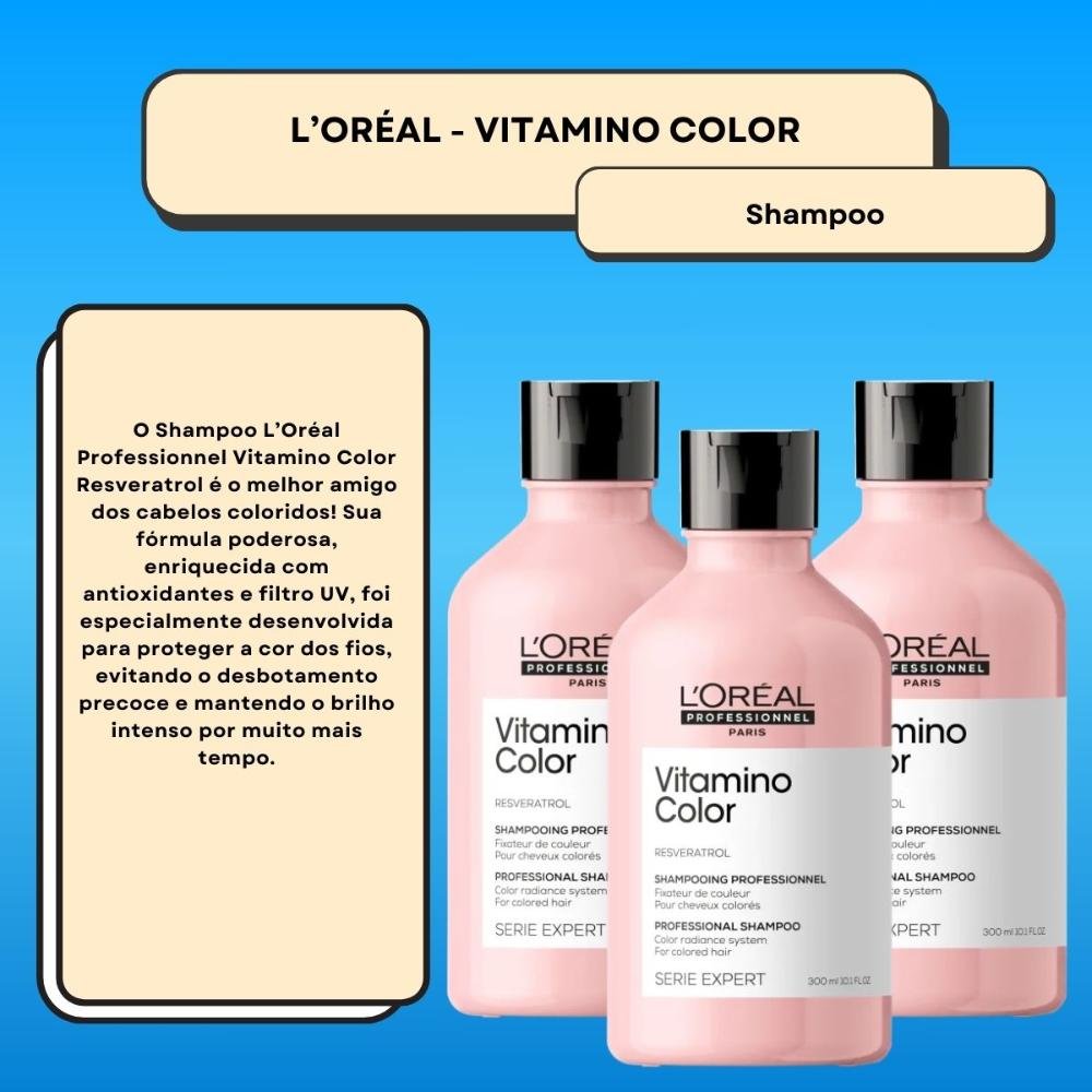 L'Oréal Professionnel Vitamino Color Kit 3 Shampoo 300ml ÚNICO 3